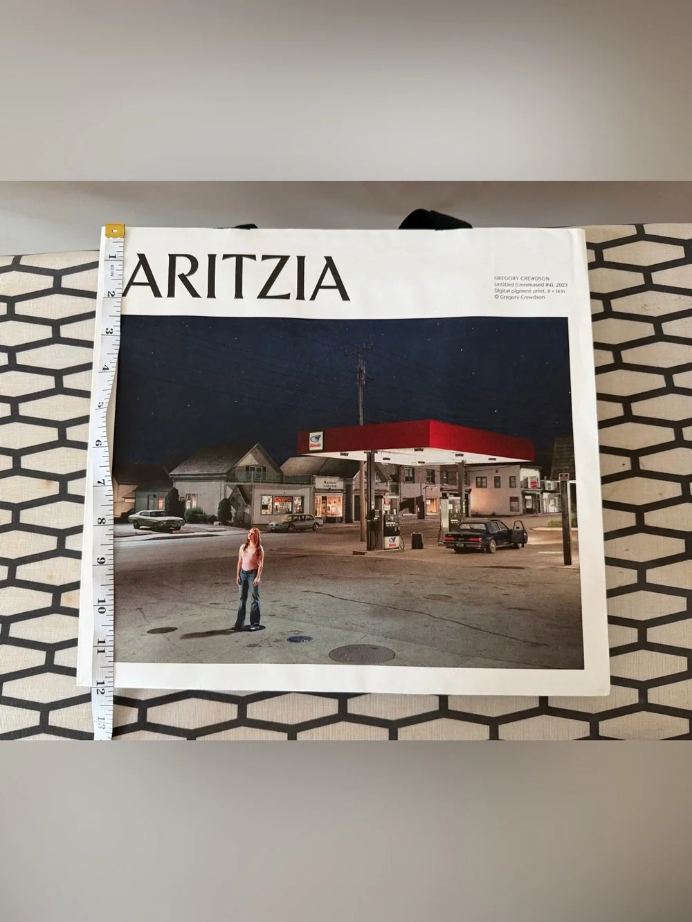 Aritzia Graphic Tote Bag with Black Handles, medium